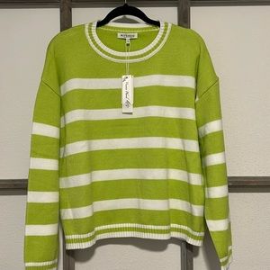 NEW Workshop Spring Green striped sweater ( XL )